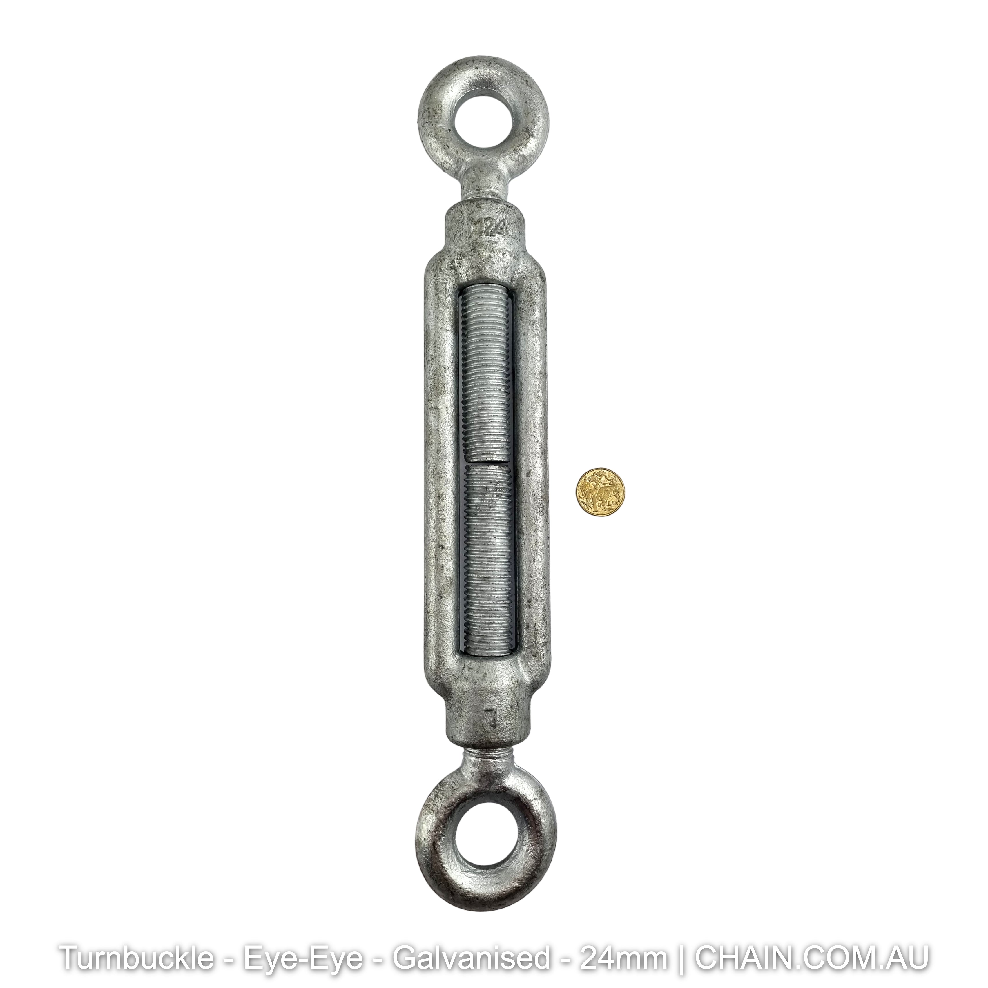 24mm Eye-Eye Turnbuckle Galvanised. Shop hardware online chain.com.au. Australia wide delivery & Melbourne click & collect.
