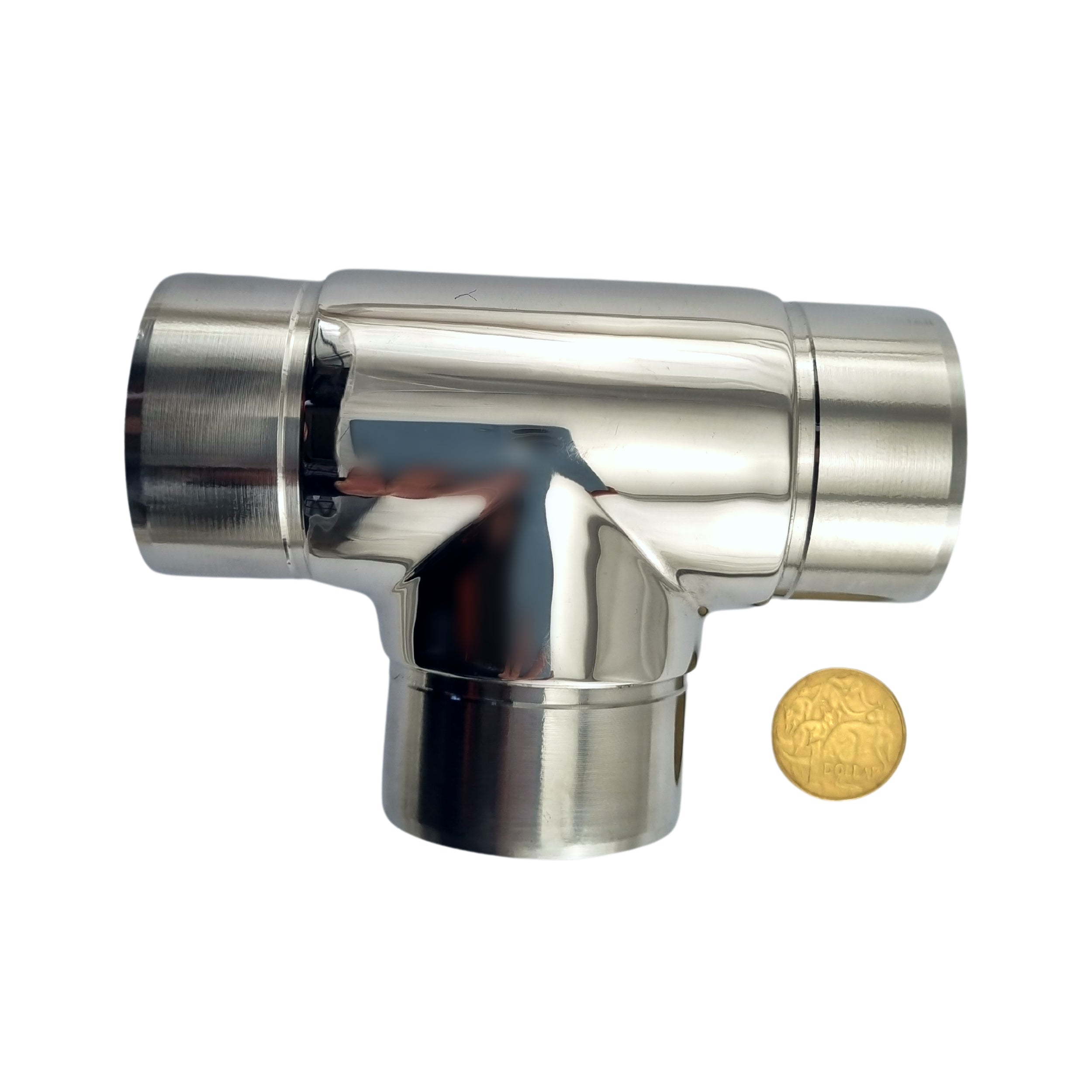 3-Way T/Tee Joiner Stainless Steel Rail Fitting for 50.8mm pipe. Australia wide shipping. Shop: chain.com.au