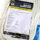 Recovery strap with a minimum breaking strength of 30,000kg (30 tonne). Ultra heavy-duty recovery strap (or snatch strap) is 9 metres long and suitable for when your bus, tractor or some other heavy machinery is bogged and you need a serious recovery strap. Test certificate provided. Shop 4WD Accessories chain.com.au