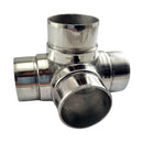 90° 4 Way Stainless Steel Rail Fitting for 50.8mm pipe. Australia wide shipping. Shop: chain.com.au