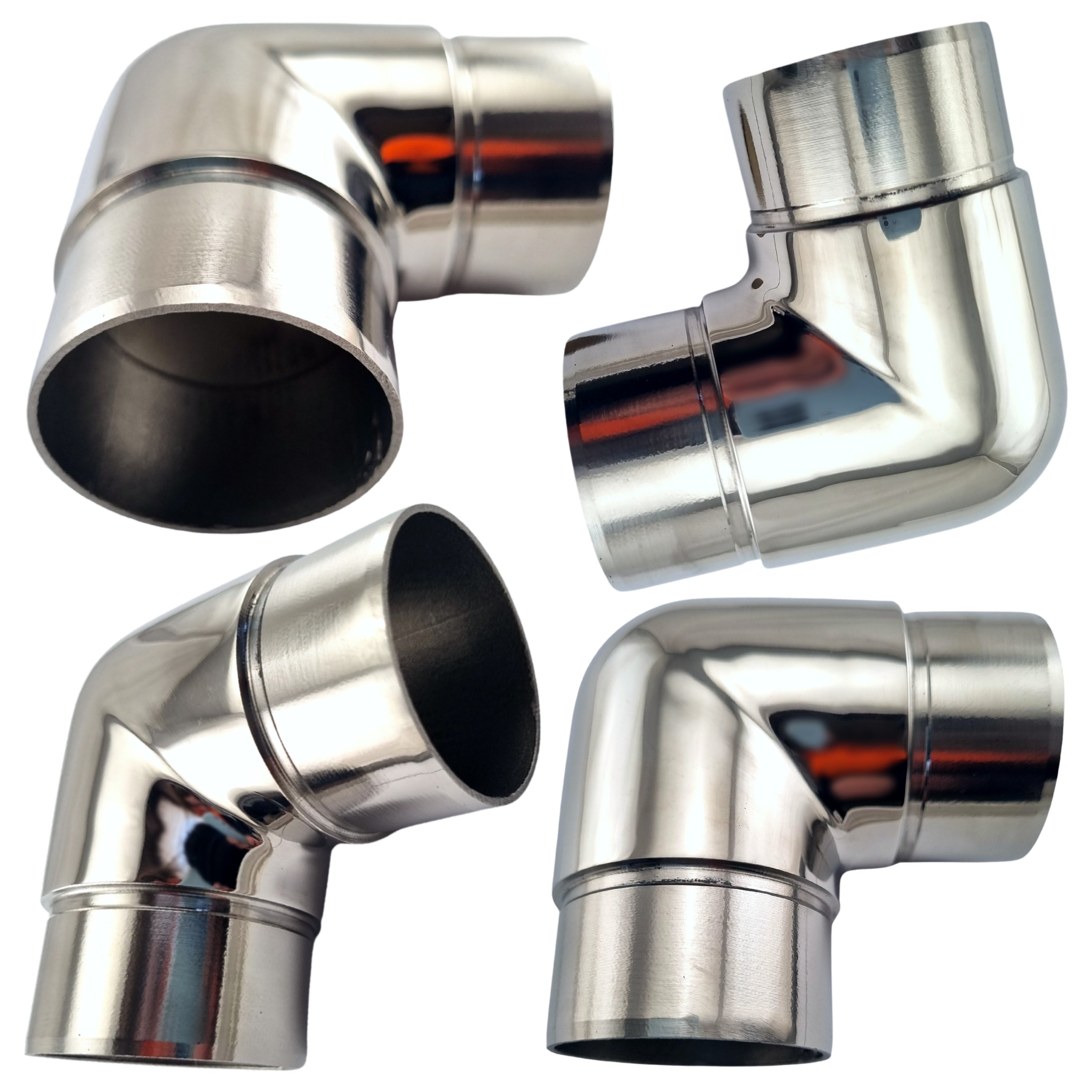 90° Sharp Corner Stainless Steel Rail Fitting for 50.8mm pipe. Australia wide shipping. Shop: chain.com.au