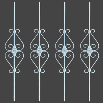 Zinc or black steel Balusters in style: DHP03-34A, flowers on both sides. Brand: Chatterton. Buy 1 or many at factory-direct prices. Australia.