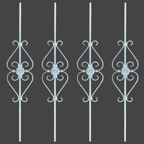 Zinc or black steel Balusters in style: DHP03-34A, flowers on both sides. Brand: Chatterton. Buy 1 or many at factory-direct prices. Australia.