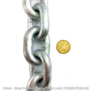 Boat anchor chain, size 13mm short link, galvanised. By the metre or bulk buy 25kg buckets. Shipping Australia wide. Shop online chain.com.au