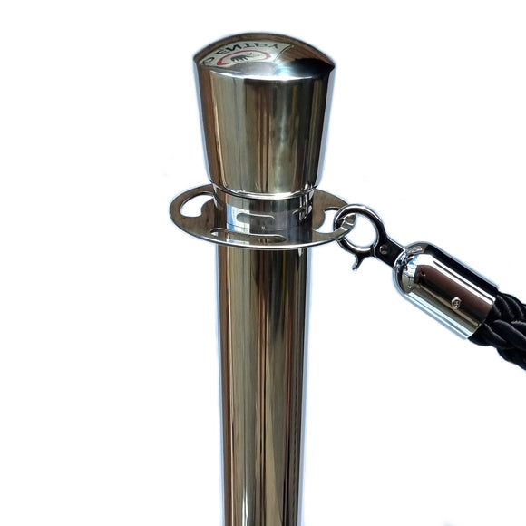 Bollard Set - Traditional chrome bollards with Red or Black Rope. Chain.com.au
