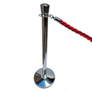 Bollard Set - Traditional chrome bollards with Red or Black Rope. Chain.com.au