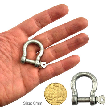 6mm Galvanised Bow Shackle. Shop hardware online chain.com.au. Australia wide shipping from Melbourne.
