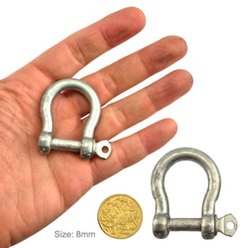 8mm Galvanised Bow Shackle. Shop hardware online chain.com.au. Australia wide shipping from Melbourne.