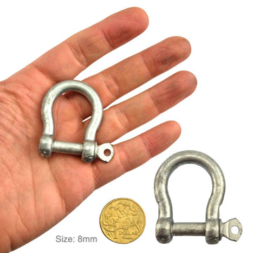8mm Galvanised Bow Shackle. Shop hardware online chain.com.au. Australia wide shipping from Melbourne.