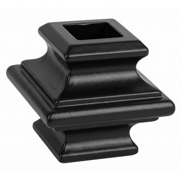 Black and zinc steel Bushes, square, code: DHP14-06 &amp; DHP14-07.  Wrought iron fencing components. Australia.