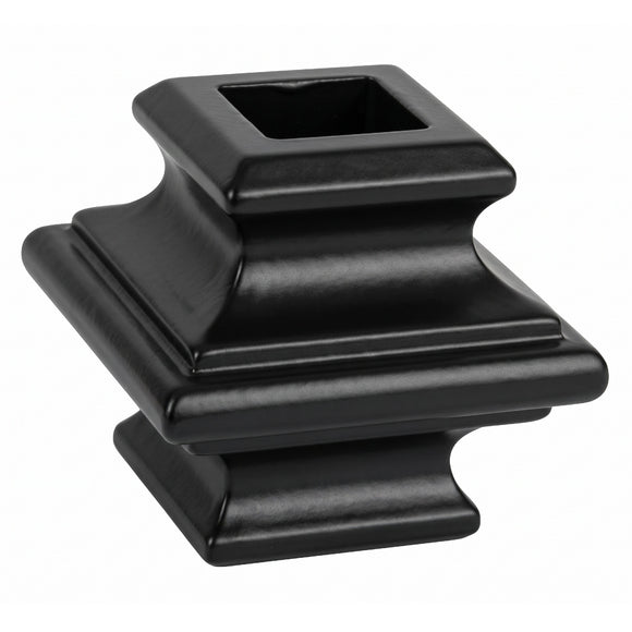 Black and zinc steel Bushes, square, code: DHP14-06 &amp; DHP14-07.  Wrought iron fencing components. Australia.