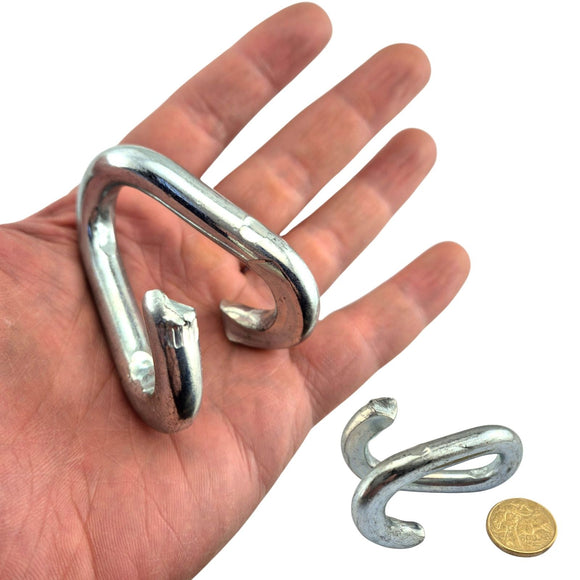 Chain connecting link, in steel with a high gloss zinc plated finish, size 10mm. Australia wide. Chain.com.au