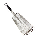 Deep Fryer Basket - Rectangle - Black Rubber Handle - Large - 336mm. Commercial kitchen grade. Australia wide shipping from chain.com.au.