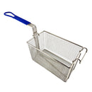 Deep Fryer Basket - Rectangle, with Blue Rubber Handle. Nickel Plated. Size: Medium. Commercial kitchen grade. Australia wide shipping from chain.com.au.