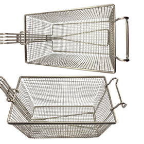 inside detailed view of Rectangle Deep Fryer Baskets, medium size. Commercial kitchen grade. Australia wide shipping from chain.com.au.