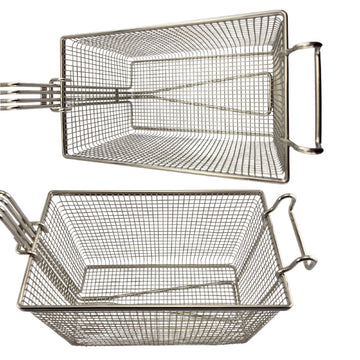 inside detailed view of Rectangle Deep Fryer Baskets, medium size. Commercial kitchen grade. Australia wide shipping from chain.com.au.