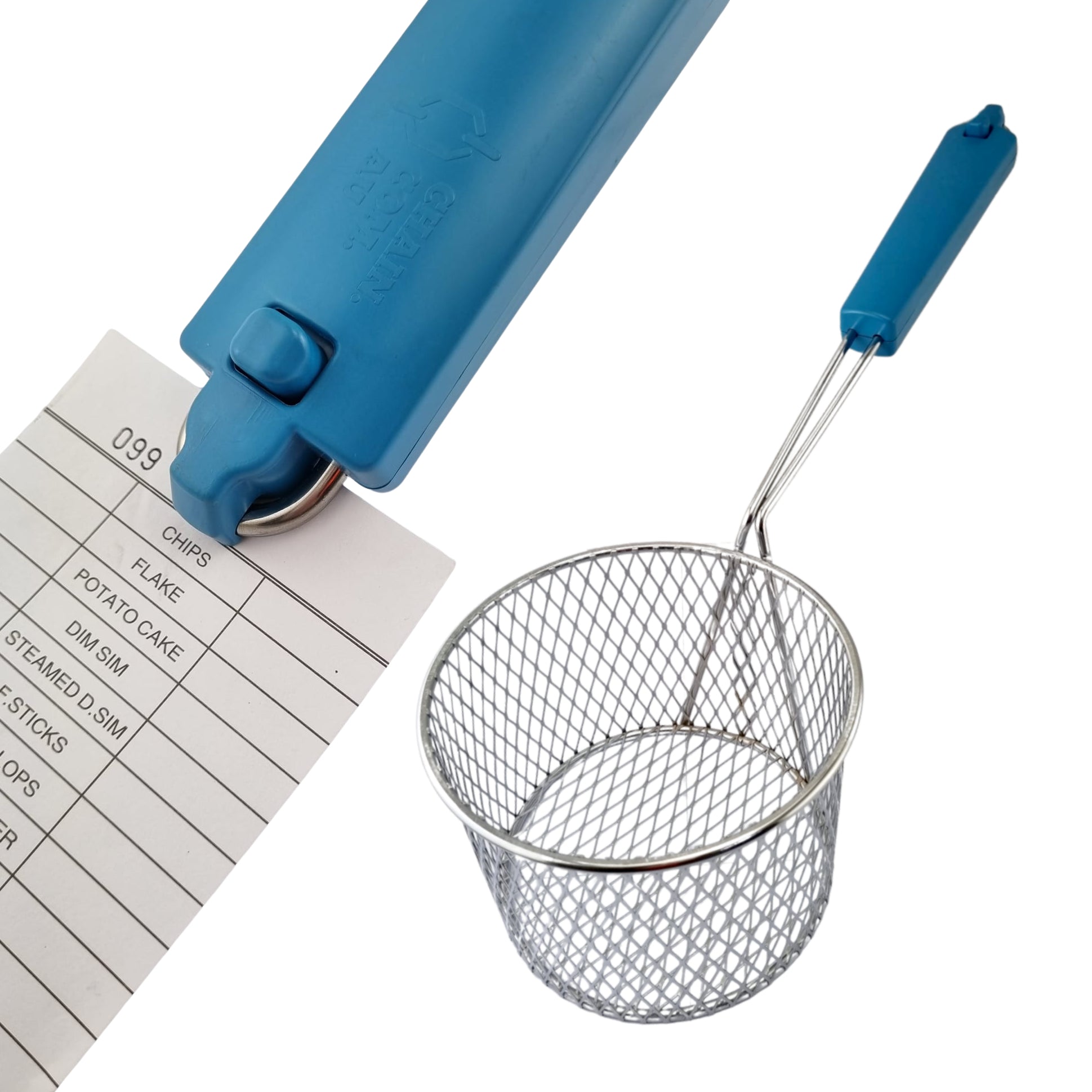 Deep Fryer Basket - Round - Plastic Handle with Docket Clip. Designed in Australia. Exclusive product to chain.com.au