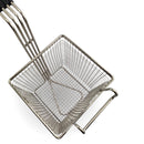 Square Deep Fryer Basket with heat-resistant Black Rubber Handle for commercial kitchens. Australia wide shipping, shop: chain.com.au