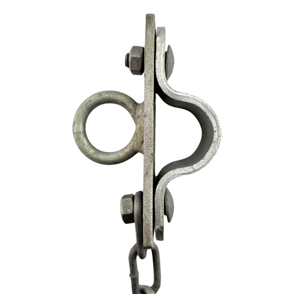 Double Gate Hook Catch, Galvanised. Sizes: 25NB, 32NB. Australian Made. Brand: Downee. Rural Hardware, Fence and Gate Fittings. Shop online chain.com.au. Australia wide shipping.