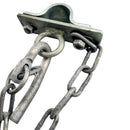 Double Gate Hook Catch, Galvanised. Sizes: 25NB, 32NB. Australian Made. Brand: Downee. Rural Hardware, Fence and Gate Fittings. Shop online chain.com.au. Australia wide shipping.