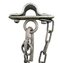 Double Gate Hook Catch, Galvanised. Sizes: 25NB, 32NB. Australian Made. Brand: Downee. Rural Hardware, Fence and Gate Fittings. Shop online chain.com.au. Australia wide shipping.