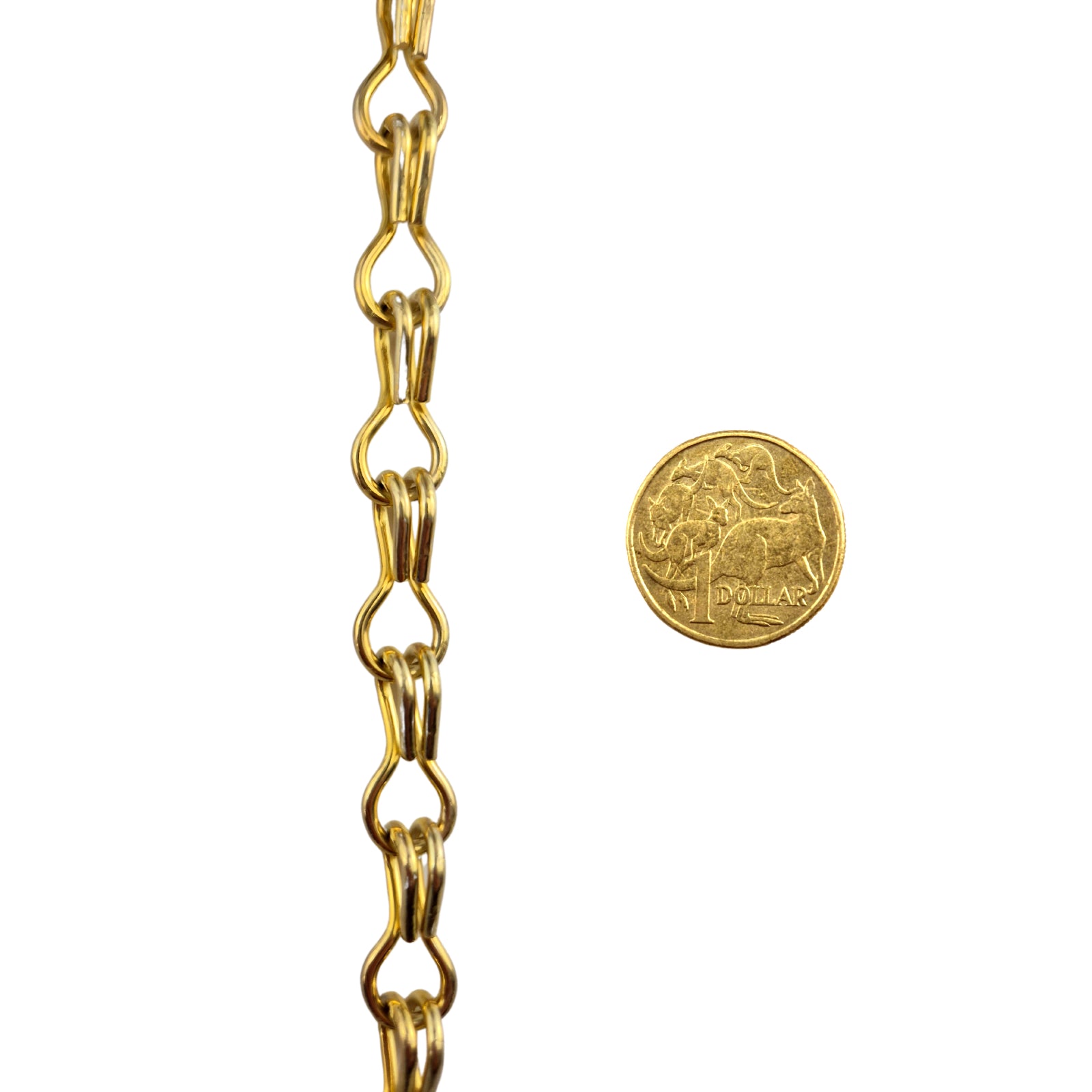 2mm Brass Plated Double Jack Chain - Australia wide shipping