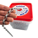 Australian made Double Jack Chain, Size: 2mm in Galvanised Steel x 30m bucket. Melbourne, Australia.