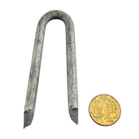 Drive In Staple, Galvanised. Product code: FGS. Australian Made. Brand: Downee. Rural Hardware, Fence and Gate Fittings. Shop online chain.com.au. Australia wide shipping.