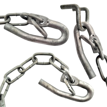 Field Gate Fastener with 350mm Chain, Galvanised. Australian Made. Brand: Downee. Rural Hardware, Fence and Gate Fittings. Shop online chain.com.au. Australia wide shipping.