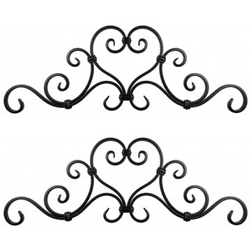 Black and zinc steel gate toppers in style: DHP09-01. Wrought iron fencing components. Australia.
