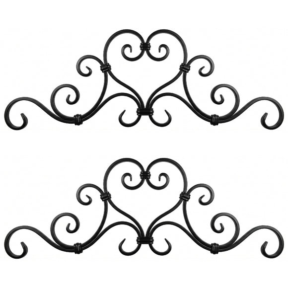 Black and zinc steel gate toppers in style: DHP09-01. Wrought iron fencing components. Australia.