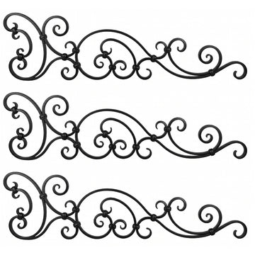 Black and zinc steel gate toppers in style: DHP09-03RH. Wrought iron fencing components. Australia.