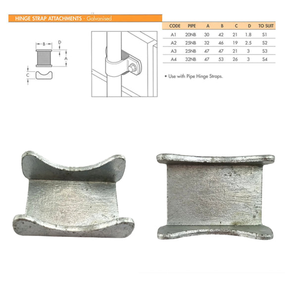 Hinge Strap Attachment - Galvanised. Australian made. Brand: Downee. Fence and Gate Fittings. Shop online chain.com.au