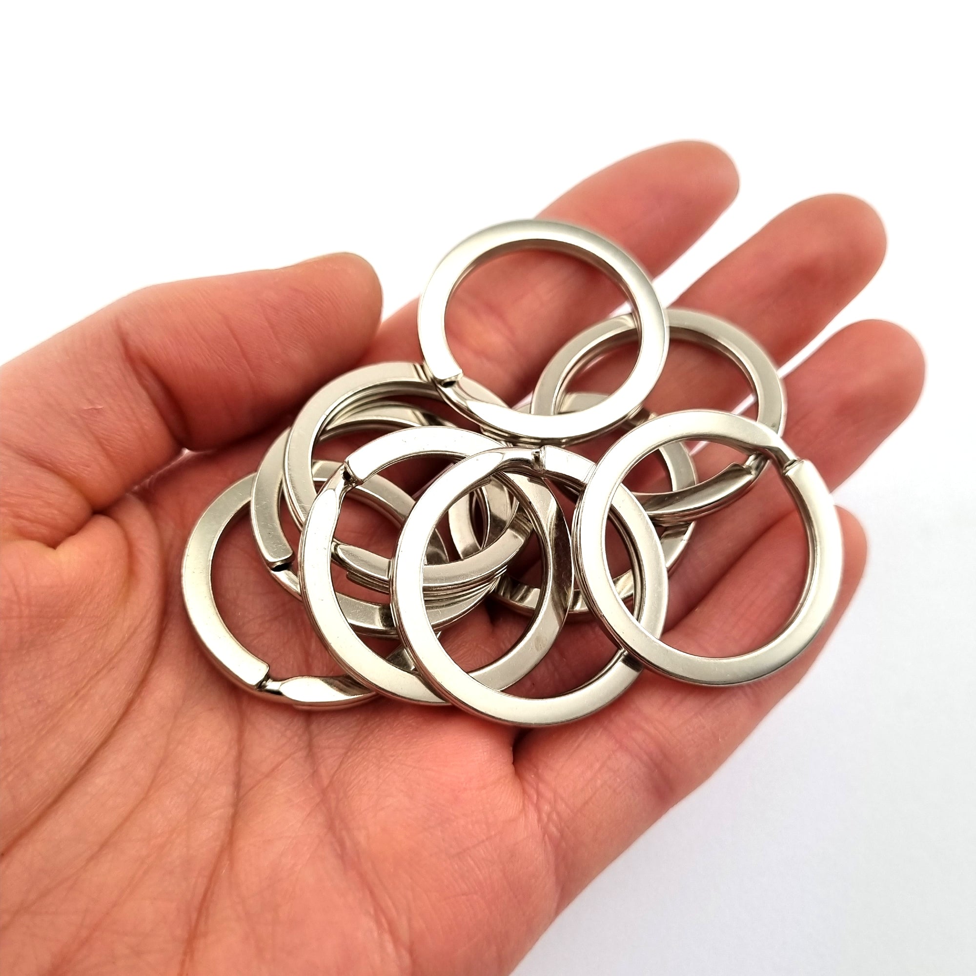 Flat Key Ring - Nickel Spring Wire. Bags of 100. Australia wide shipping. Shop chain.com.au