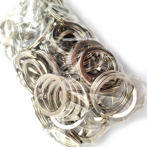 Flat Key Ring - Nickel Spring Wire. Bags of 100. Australia wide shipping. Shop chain.com.au