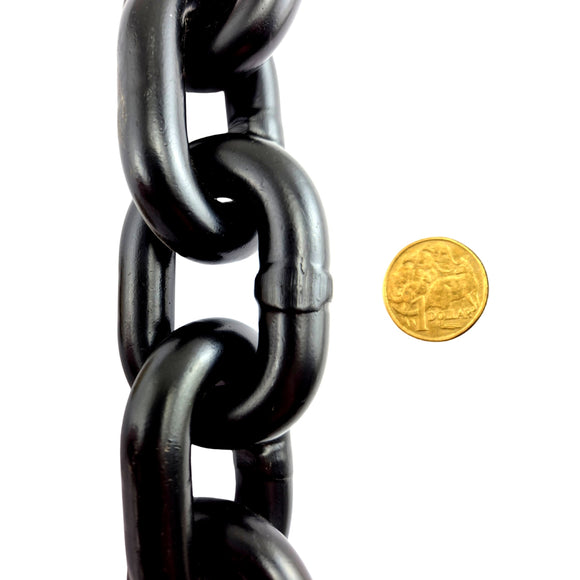 Lifting Chain - Black Steel - size: 13mm - Tested & Rated to 5.3 tonnes. Shop chain online at chain.com.au. Australia wide shipping.