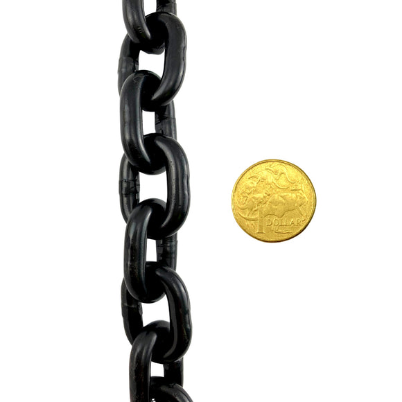 Lifting Chain - Black Steel - size: 6mm - Tested & Rated to 1 tonne. Shop chain online at chain.com.au. Australia wide shipping.
