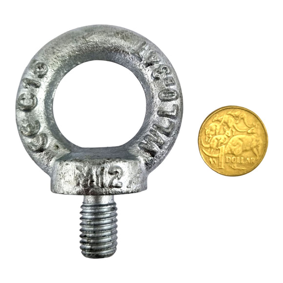 Lifting Eye Bolt Male Galvanised, Size 12mm x 15mm Thread. Shop hardware bolts online. Australia wide shipping.