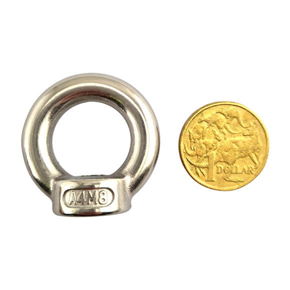 Stainless steel lifting nut - female, size 8mm. Australia wide shipping. Shop hardware online chain.com.au.