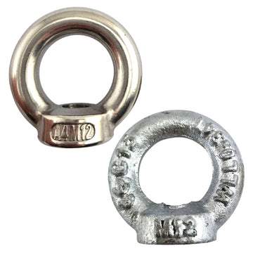 Lifting Nut - Female, in Galvanised & Stainless Steel. Sizes: 8mm, 10mm, 12mm. Australia wide shipping. Shop nuts and bolts at Chain.com.au.