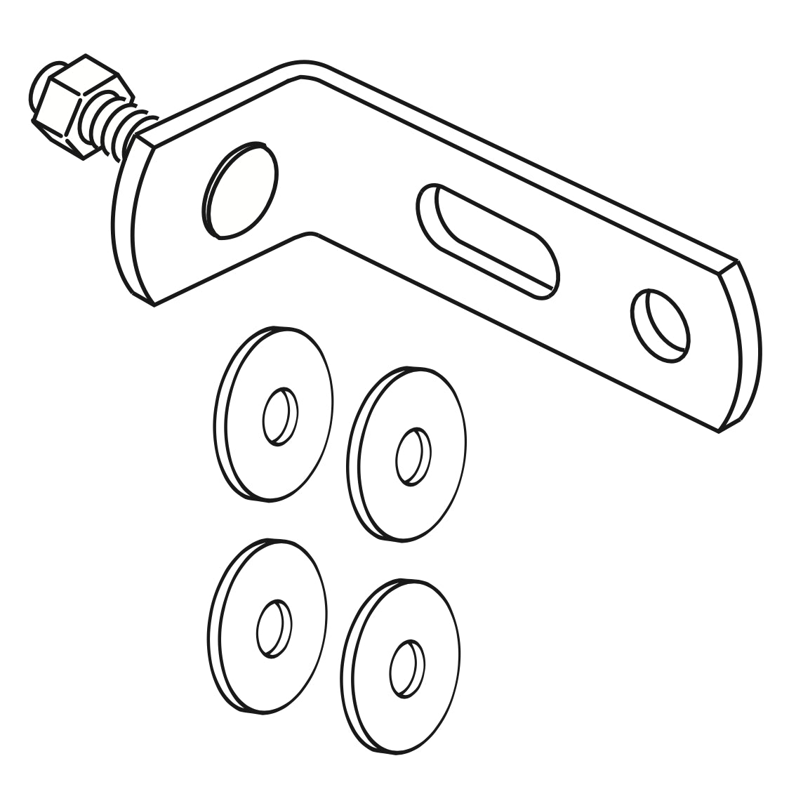 Low Clearance Wall Bracket Assembly in a galvanised finish, Australian made. Product code: UFFLCWB. Brand: Downee. Australia wide shipping. Shop: chain.com.au