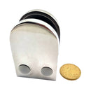 High Polished Stainless Steel Medium D Glass Clamp. Suits 10mm thick glass. For glass balustrading or glass pool fencing. Australia wide shipping. Shop: chain.com.au