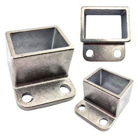 Plain Single Lug Bracket with 2 Fixing Holes in Cast Aluminium. Product codes: FB38P, RB40P, RB50P. Australian Made. Brand: Downee. Shop Tubular Fencing and Aluminium Brackets online chain.com.au. Australia wide shipping.