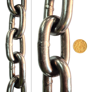 Welded Link Chain - Plain Steel - size 16mm. Chain by the metre. Australia wide shipping. Chain.com.au