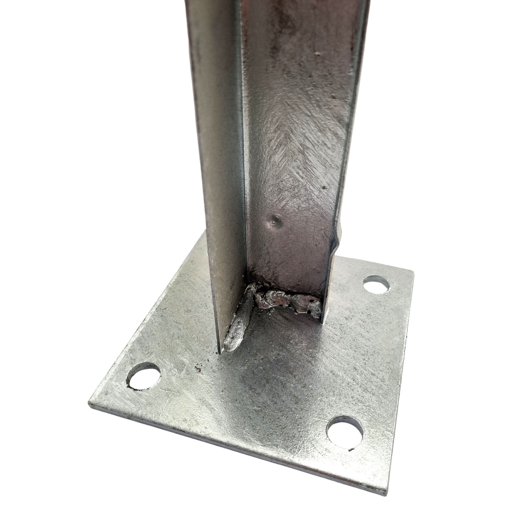 4 Hole Post Bracket in galvanised steel. Australian Made. Brand: Downee. Shop Tubular Fencing and Brackets online chain.com.au. Australia wide shipping.