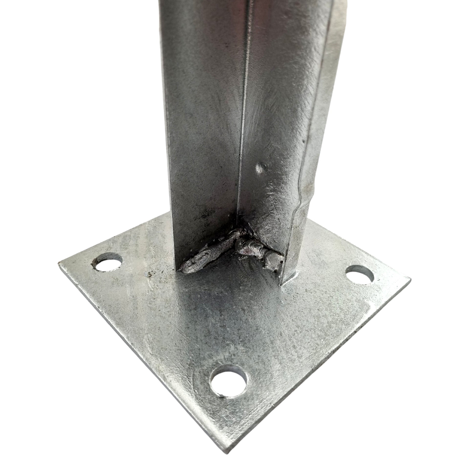 4 Hole Post Bracket in galvanised steel. Australian Made. Brand: Downee. Shop Tubular Fencing and Brackets online chain.com.au. Australia wide shipping.