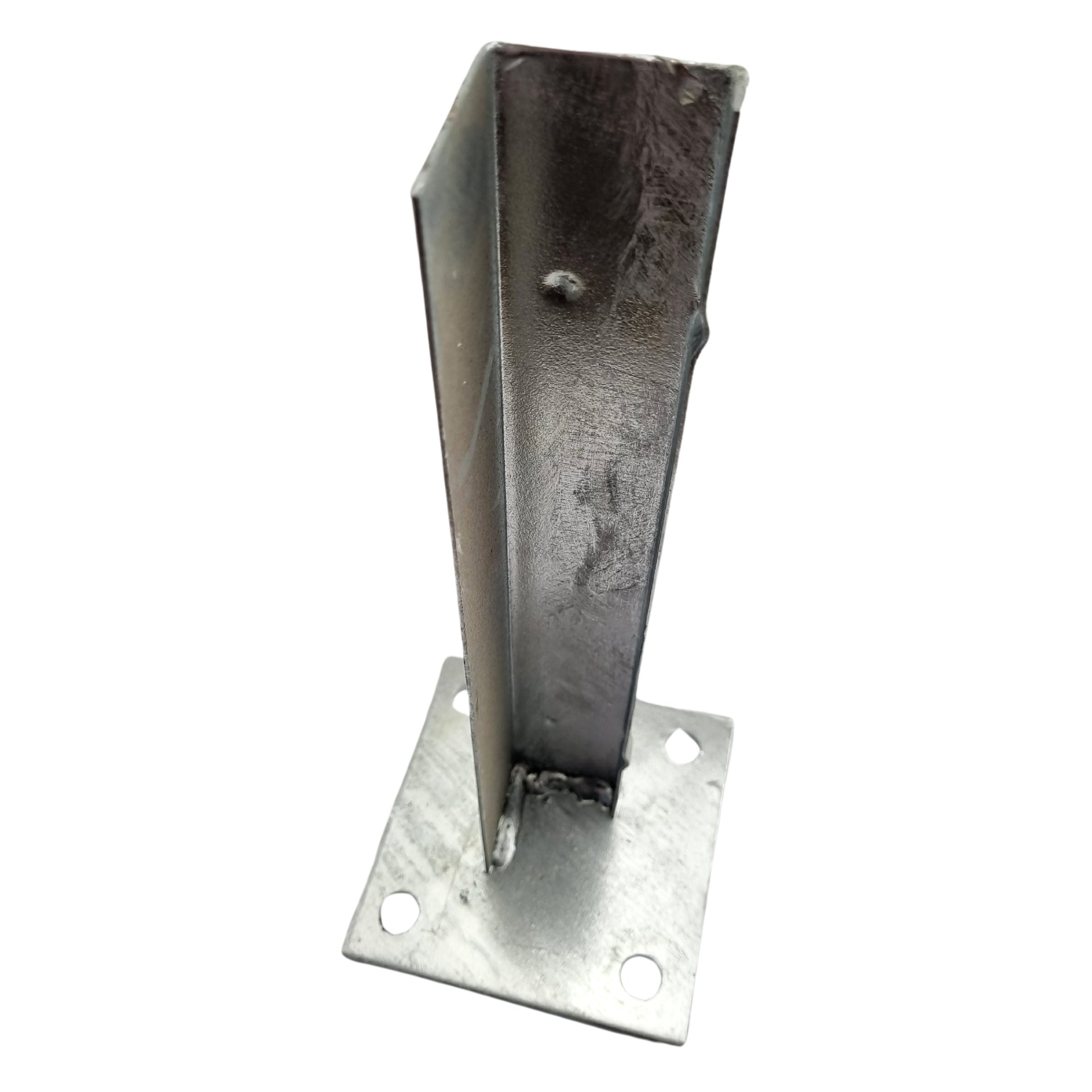 4 Hole Post Bracket in galvanised steel. Australian Made. Brand: Downee. Shop Tubular Fencing and Brackets online chain.com.au. Australia wide shipping.