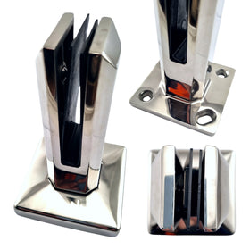 Mirror Finish Stainless Steel Premium Square Spigot. Suits 10mm thick glass. For glass balustrading or glass pool fencing. Australia wide shipping. Shop: chain.com.au