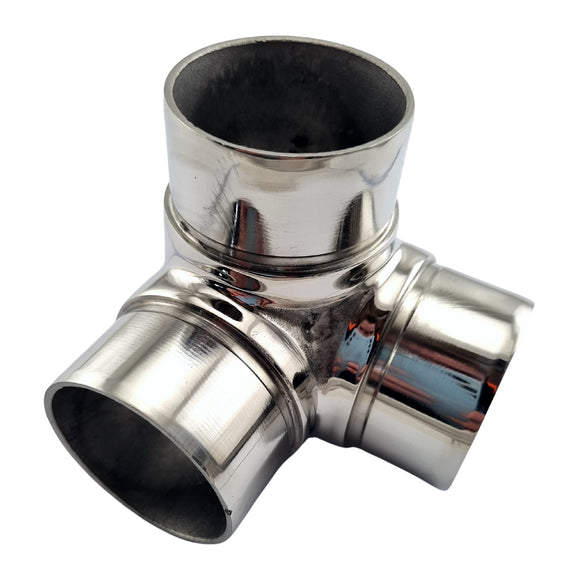 Rail Fittings - 3 Way Rail Corner Stainless Steel. Sizes: 25.4mm and 50.8mm. Australia wide shipping. Shop hardware online chain.com.au