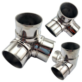 Rail Fittings - 3 Way Rail Corner Stainless Steel. Sizes: 25.4mm and 50.8mm. Australia wide shipping. Shop hardware online chain.com.au